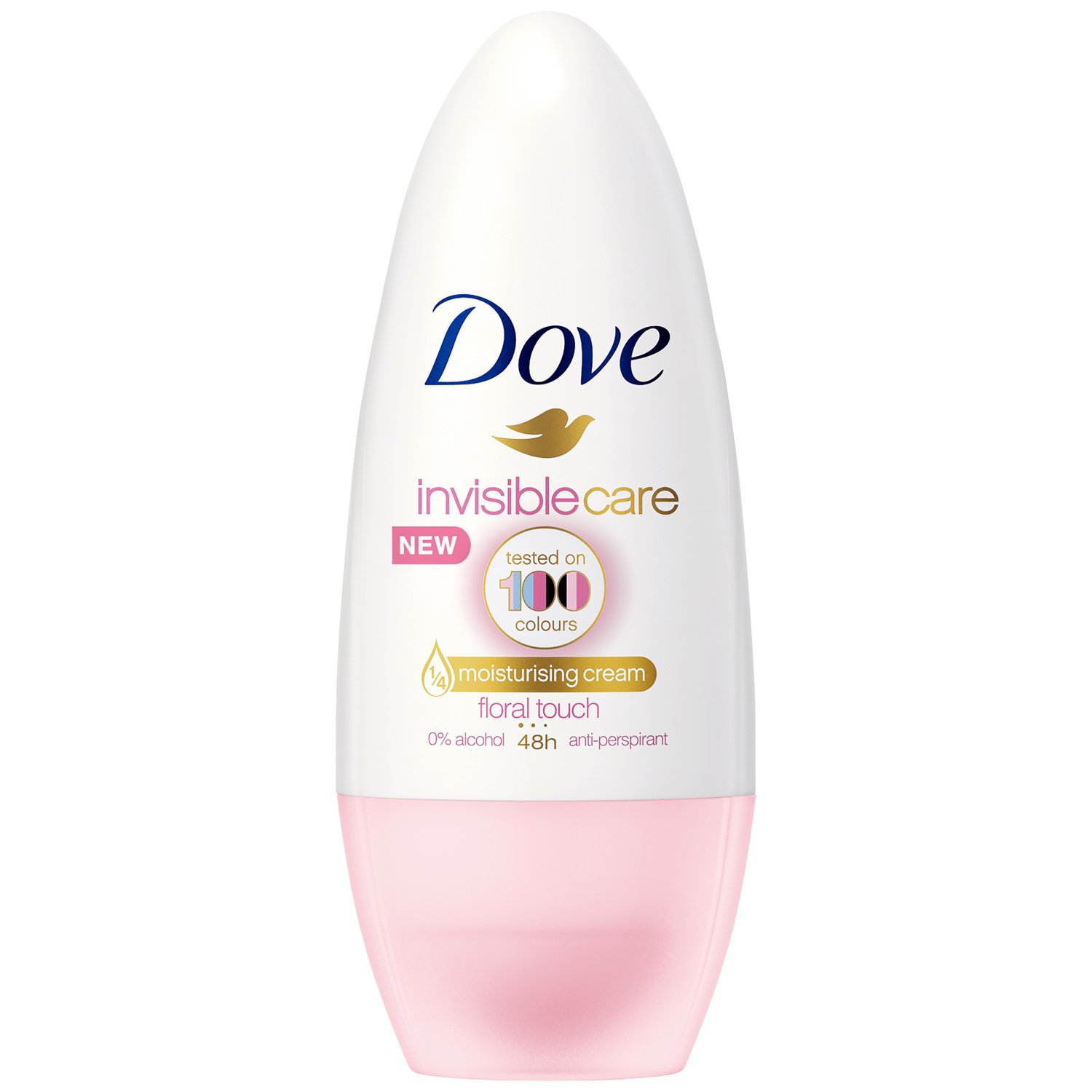 Dove Deo Roll On Invisible Care 48h Floral Touch Αποσμητικό 48ωρης Αντιιδρωτικής Προστασίας Χωρίς Λευκά Σημάδια στα Ρούχα 50ml