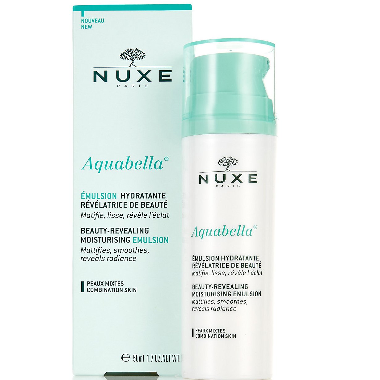 Nuxe Aquabella Beauty-Revealing Moisturising Emulsion Ενυδατική Κρέμα Ελαφριάς Υφής για Κανονικές - Μικτές Επιδερμίδες 50ml