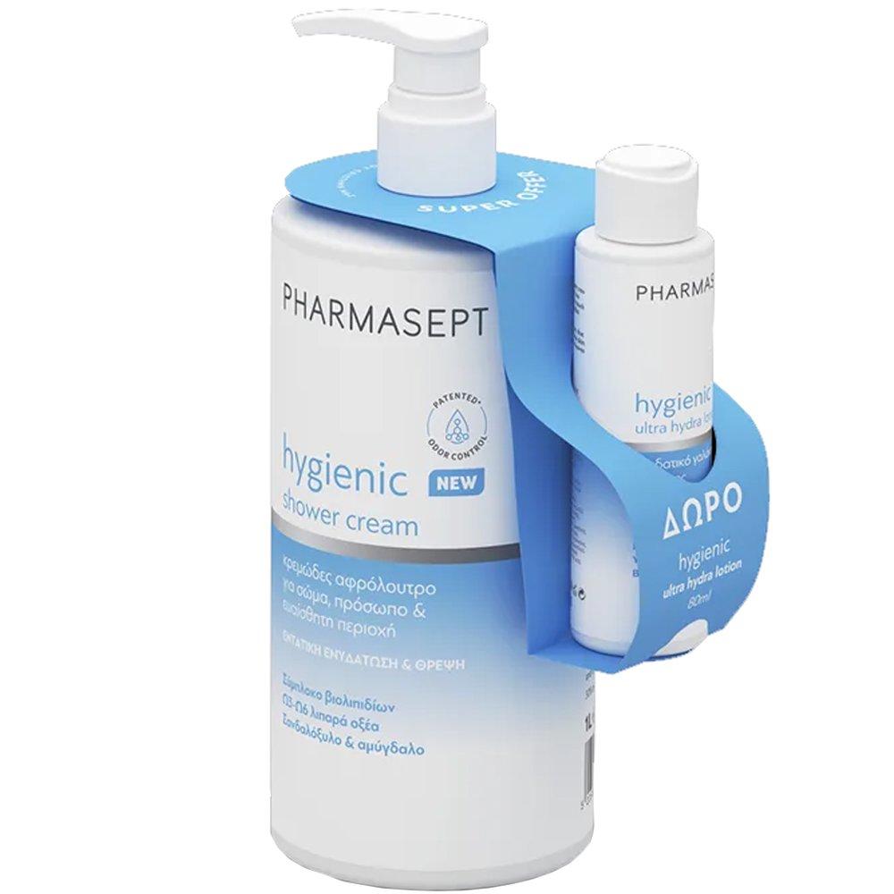Pharmasept Promo Hygienic Shower Cream 1L & Δώρο Hygienic Ultra Hydra Lotion 80ml