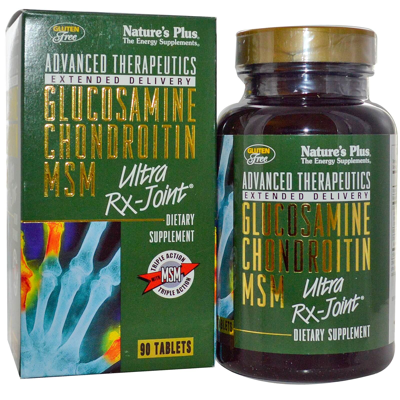 Nature’s Plus Glucosamine Chondroitin MSM Ultra Rx-Joint Συμπλήρωμα Διατροφής για την Υγεία των Αρθρώσεων 90 Tabs