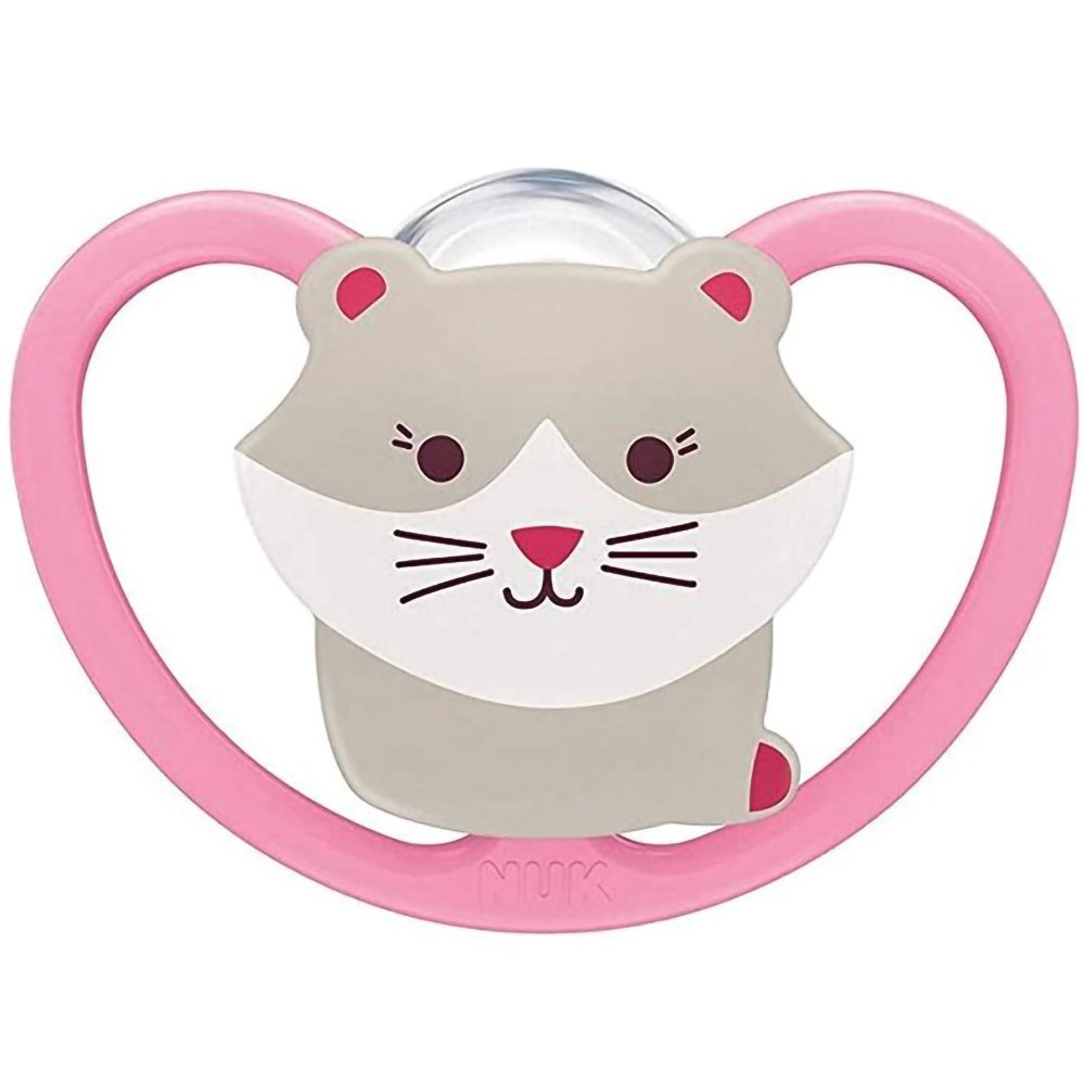 Nuk Space Silicone Soother 18-36m Πιπίλα Σιλικόνης που Επιτρέπει στην Ευαίσθητη Βρεφική Επιδερμίδα να Αναπνέει 1 Τεμάχιο – Ροζ