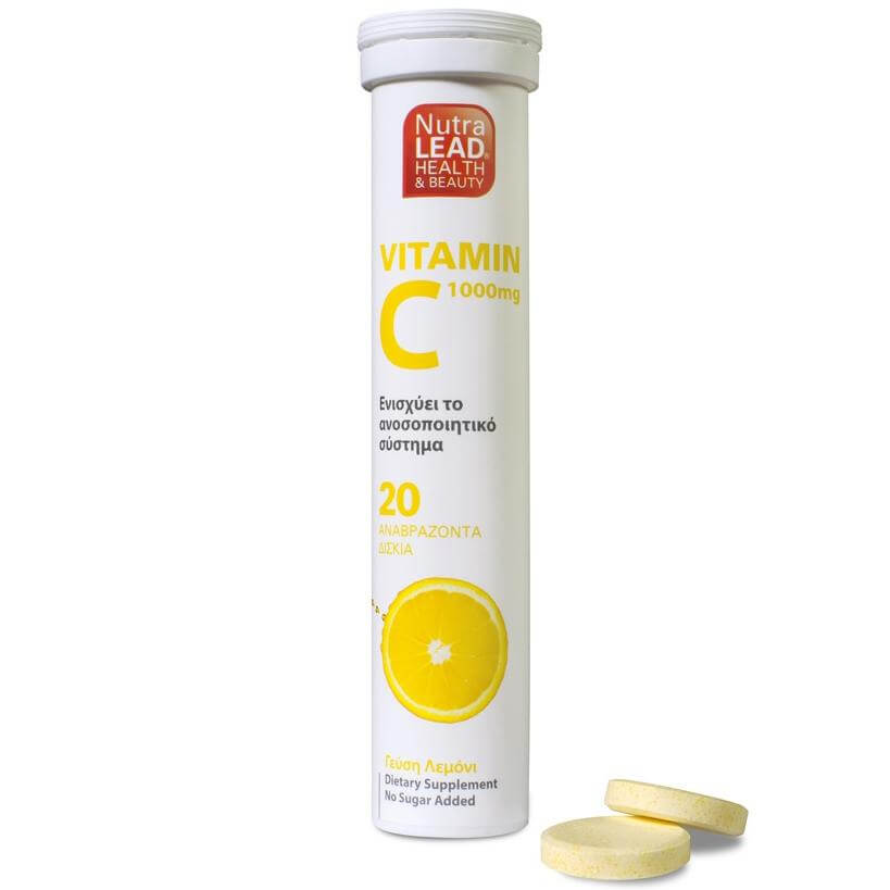 NutraLead Βιταμίνη C 1000mg Με Γεύση Λεμόνι 20Effer.Tabs