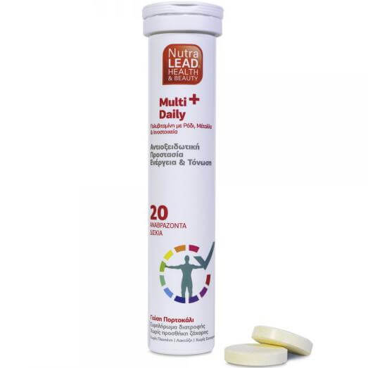 NutraLead Multi+ Daily Πολυβιταμίνη με Ρόδι, Βιταμίνες, Μέταλλα & Ιχνοστοιχεία με Γεύση Πορτοκάλι 20Effer.Tabs