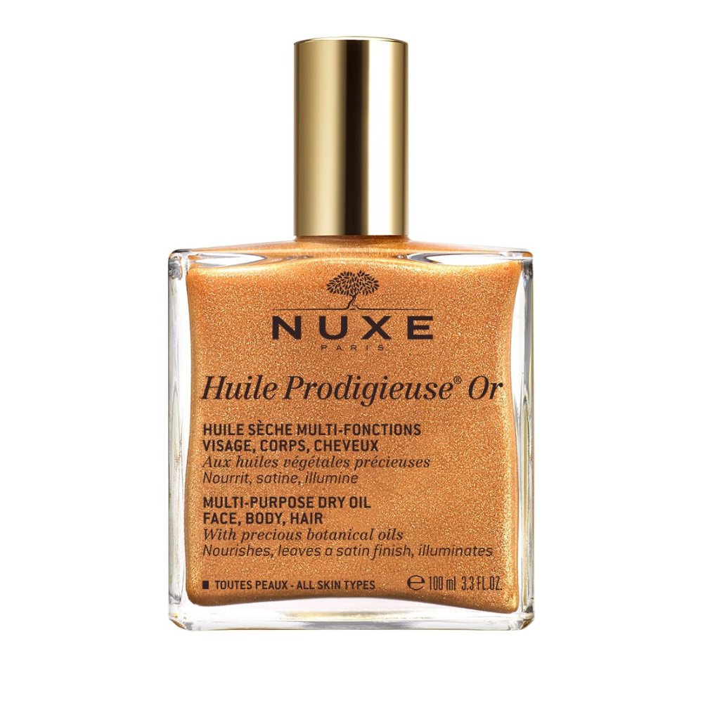 NUXE Huile Prodigieuse OR – Ξηρό Λάδι Ενυδάτωσης και Λάμψης για Πρόσωπο-Σώμα-Μαλλιά με Χρυσαφένια Λάμψη 100ml