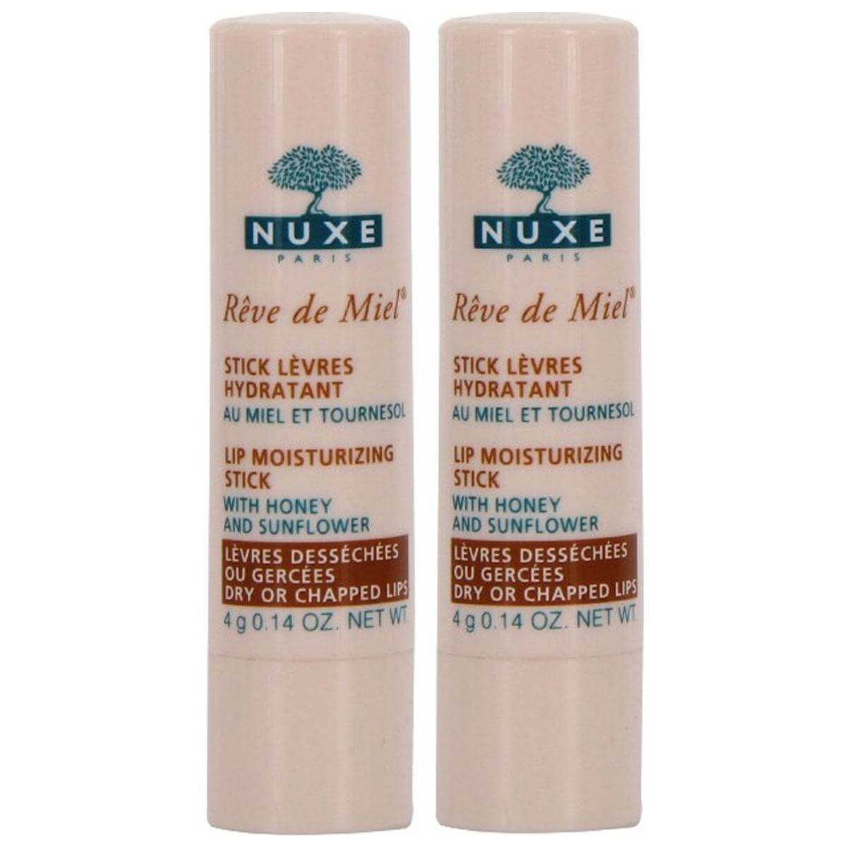 Nuxe Πακέτο Προσφοράς Reve de Miel Stick Levres Lip Moisturizing Stick Ενυδάτωση Χειλιών με -50% στο 2ο Προιόν 2 x 4gr