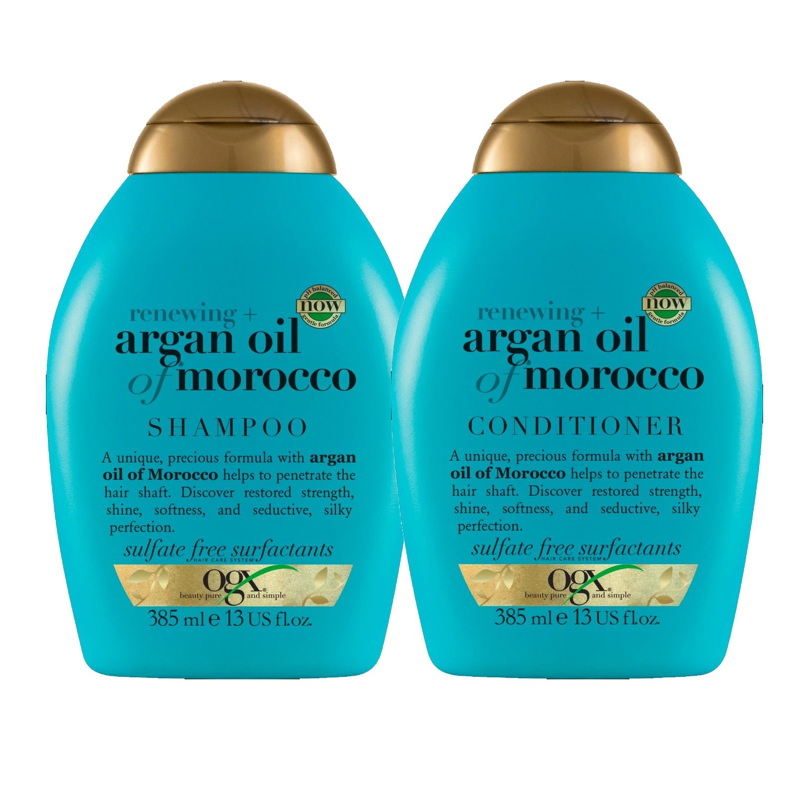 OGX Πακέτο Προσφοράς Argan Oil of Morocco Shampoo Renewing Σαμπουάν Αναδόμησης 385ml & Conditioner Μαλακτική Κρέμα 385ml