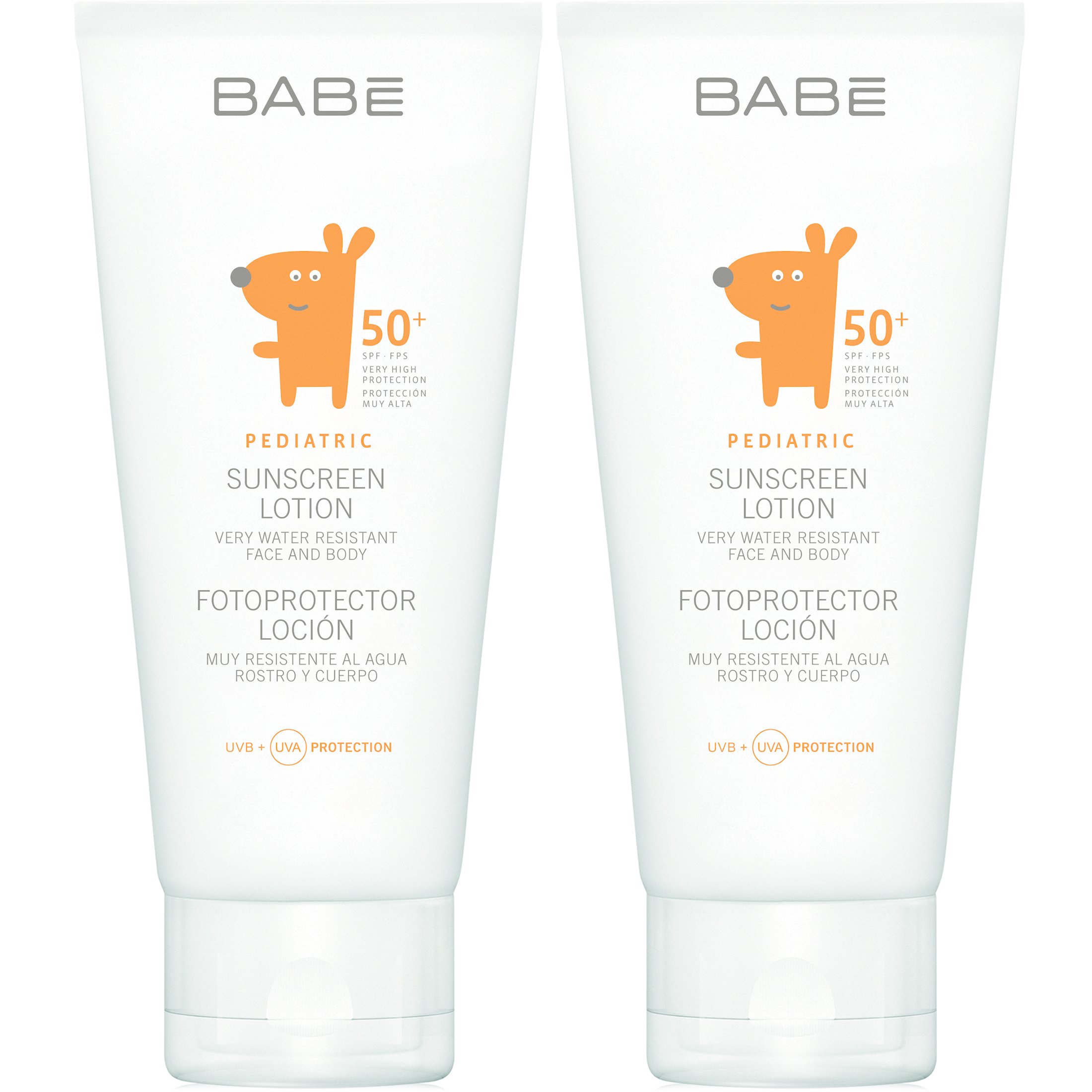 Babe Pediatric Πακέτο Προσφοράς Sunscreen Lotion Spf50+ Αντηλιακό Γαλάκτωμα Πολύ Υψηλής Προστασίας για Βρέφη & Παιδιά 2x100ml