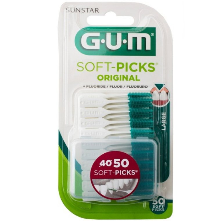 Gum Soft Picks Original Οδοντιατρικές Οδοντογλυφίδες Large (634) 40 Τεμάχια + 10 Τεμάχια Δώρο
