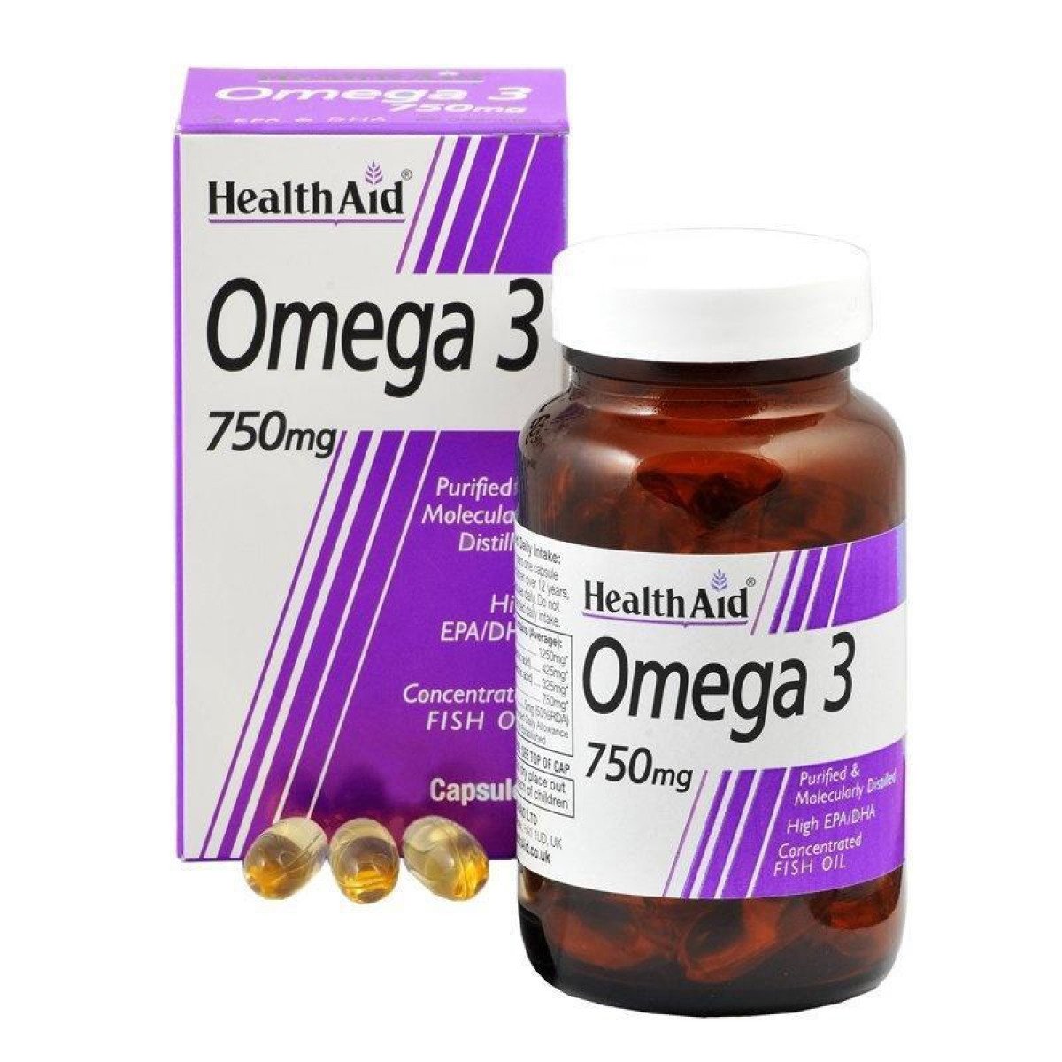 Health Aid Omega 3 750mg Λιπαρά Οξέα EPA/DHA Συμπλήρωμα Διατροφής που Συμβάλει στη Φυσιολογική Λειτουργία της Καρδιάς 30tabs