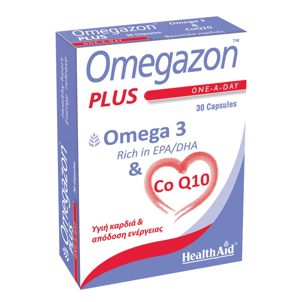 HealthAid Omegazon PLUS Ω3 & Co Q10 Φροντίδα και Τόνωση της Καρδιάς του Κυκλοφορικού και του Μυϊκού Συστήματος 30caps