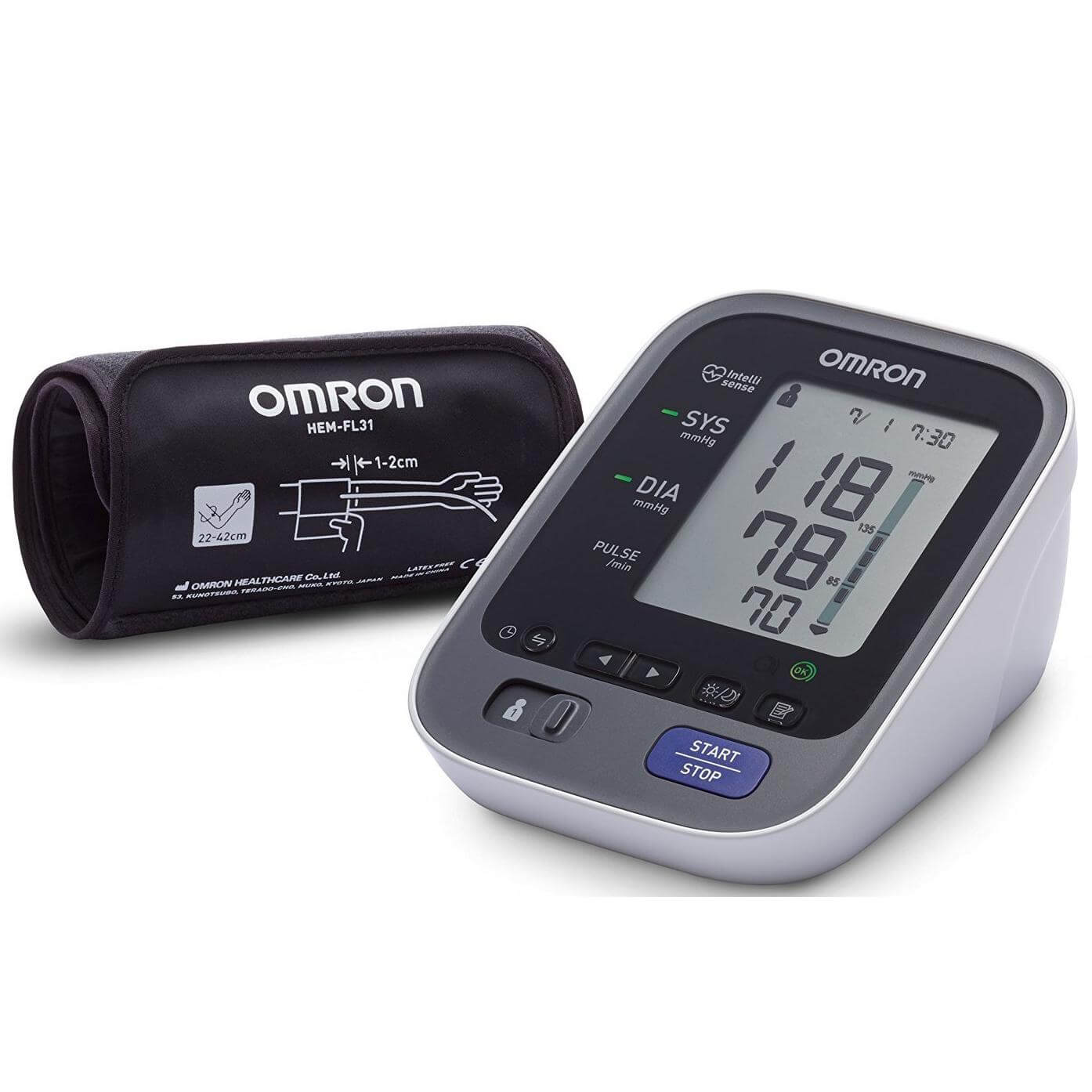 Omron M7 Intelli IT Bluetooth Υπεραυτόματο Πιεσόμετρο Μπράτσου Εξελιγμένων Λειτουργιών, Με Περιχειρίδα Ακριβείας 360 Μοιρών