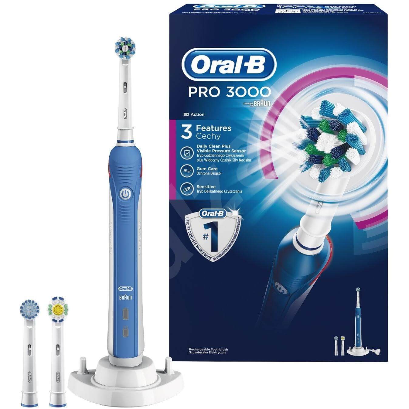 Oral-B Pro 3000 3D Action Ηλεκτρική Οδοντόβουρτσα με Ορατό Αισθητήρα Πίεσης για Ευαίσθητα Δόντια 1τμχ