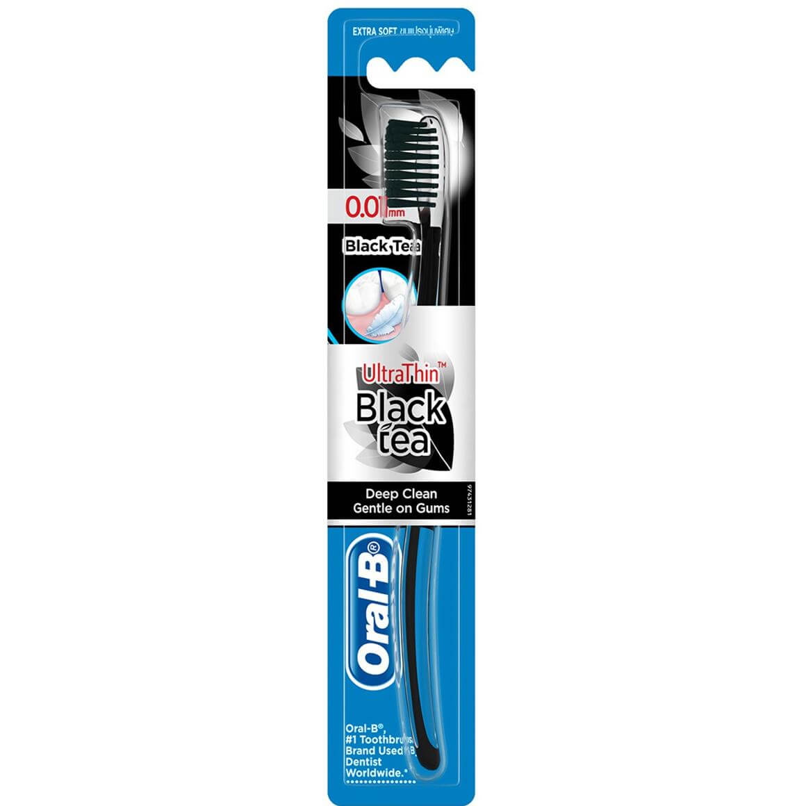 Oral B UltraThin Black Tea Οδοντόβουρτσα με Extra Μαλακές Ίνες 0.01m.m από Εκχύλισμα Μαύρου Τσαγιού 1τεμάχιο