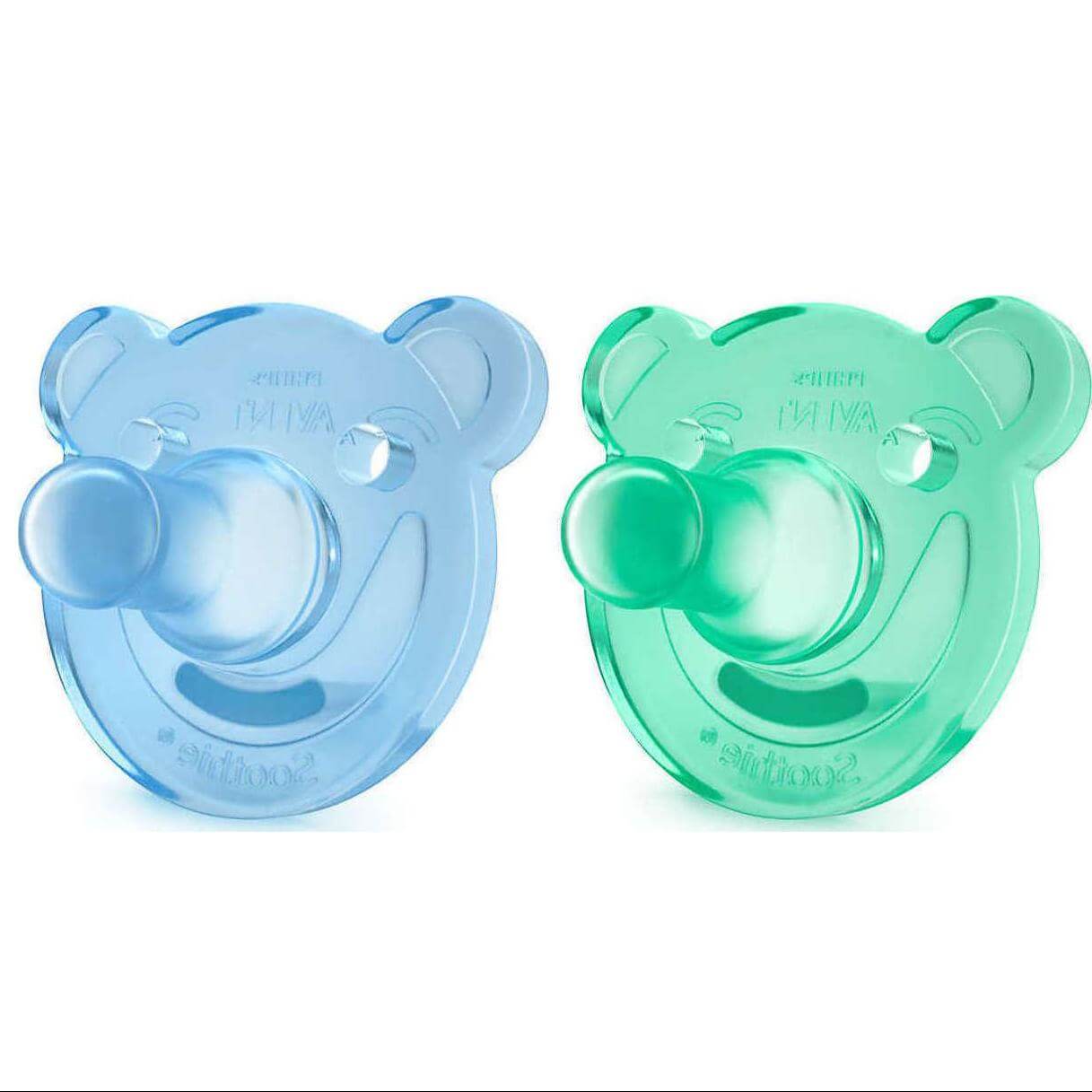 Avent Soothie Πιπίλα Σιλικόνης 0-3m, Μπλε – Πράσινο, 2 τεμάχια SCF194/01