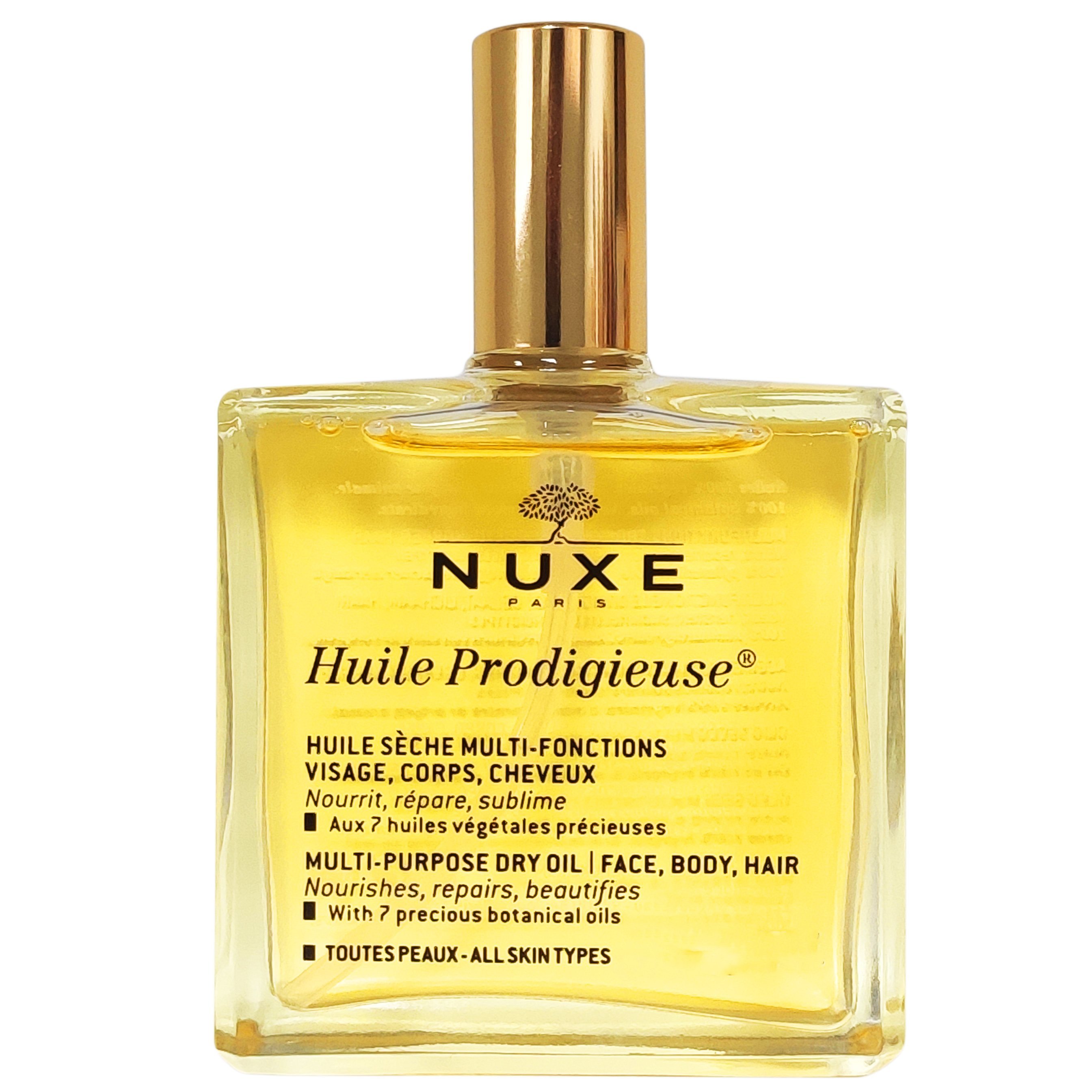 Nuxe Huile Prodigieuse Ξηρό Λάδι Ενυδάτωσης & Λάμψης για Πρόσωπο, Σώμα & Μαλλιά με 7 Πολύτιμα Φυτικά Έλαια 100ml