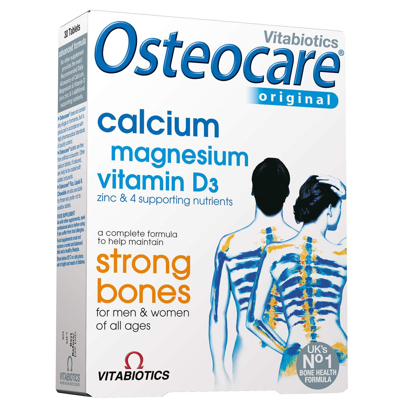 Vitabiotics Osteocare Original Συμπλήρωμα Διατροφής, Συνδυασμός Ασβεστίου, Βιταμίνης D, Μαγνησίου Και Ψευδαργύρου 30Tabs