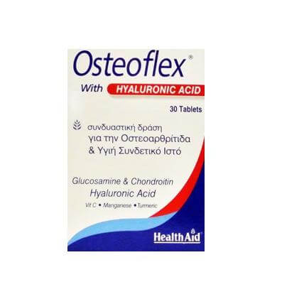 Health Aid Osteoflex With Hyaluronic Γλυκοσαμίνη Χονδροϊτίνη Υαλουρονικό οξύ 30 Tabs
