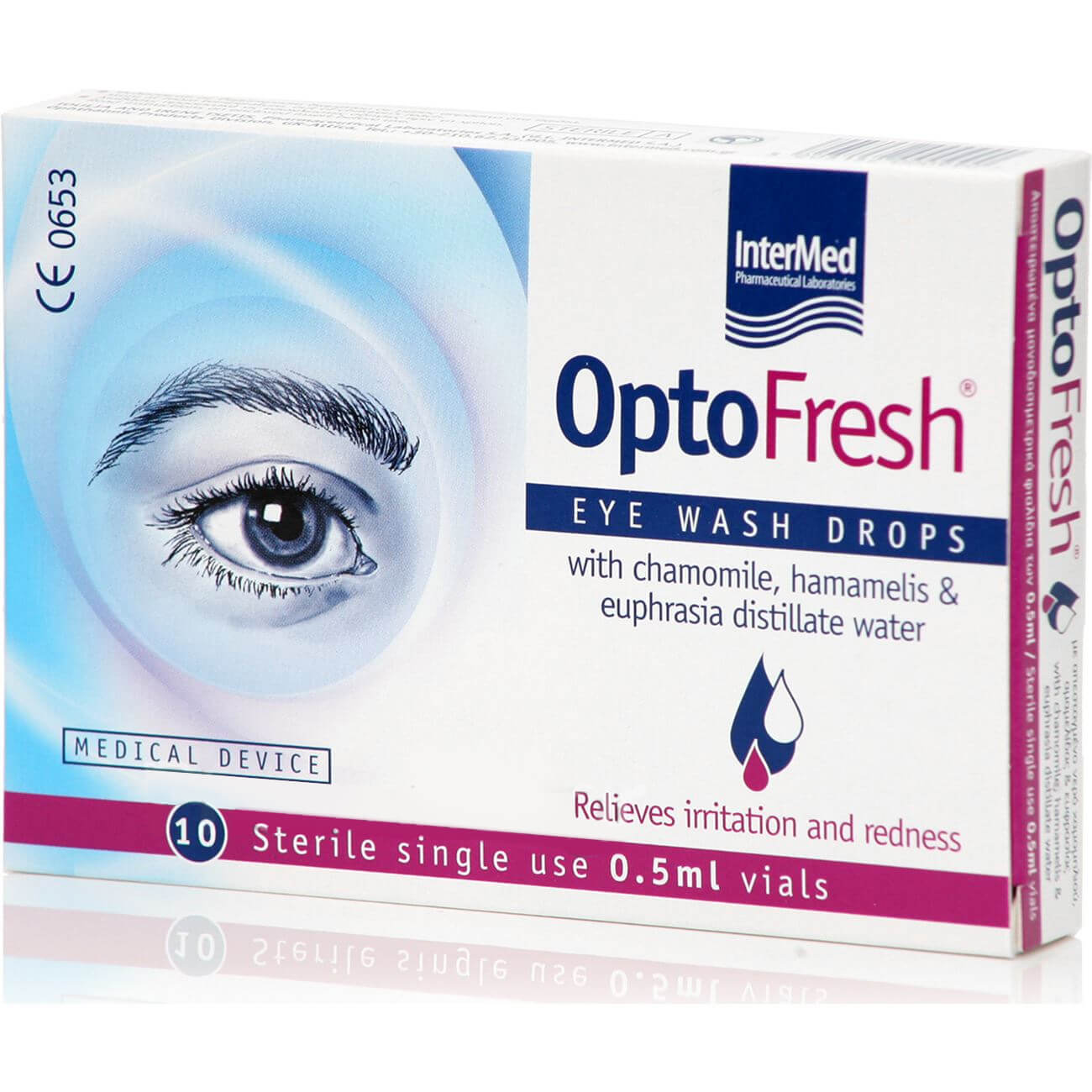 Intermed Optofresh Drops Οφθαλμικές Σταγόνες για τον Καθαρισμό & την Ανακούφιση των Ξηρών & Ερεθισμένων Οφθαλμών 10×0,5ml