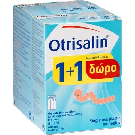 Otrisalin Promo Monodose Φυσιολογικό Διάλυμα Για Τον Καθαρισμό Και Την Ενυδάτωση Της Μύτης 30 Αμπούλες x 5ml + Δώρο 18 Αμπ.x 5ml