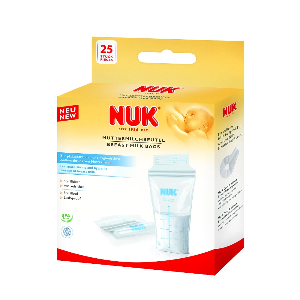 Nuk Breast Milk Bags Σακουλάκια Φύλαξης Μητρικού Γάλακτος 25τμχ