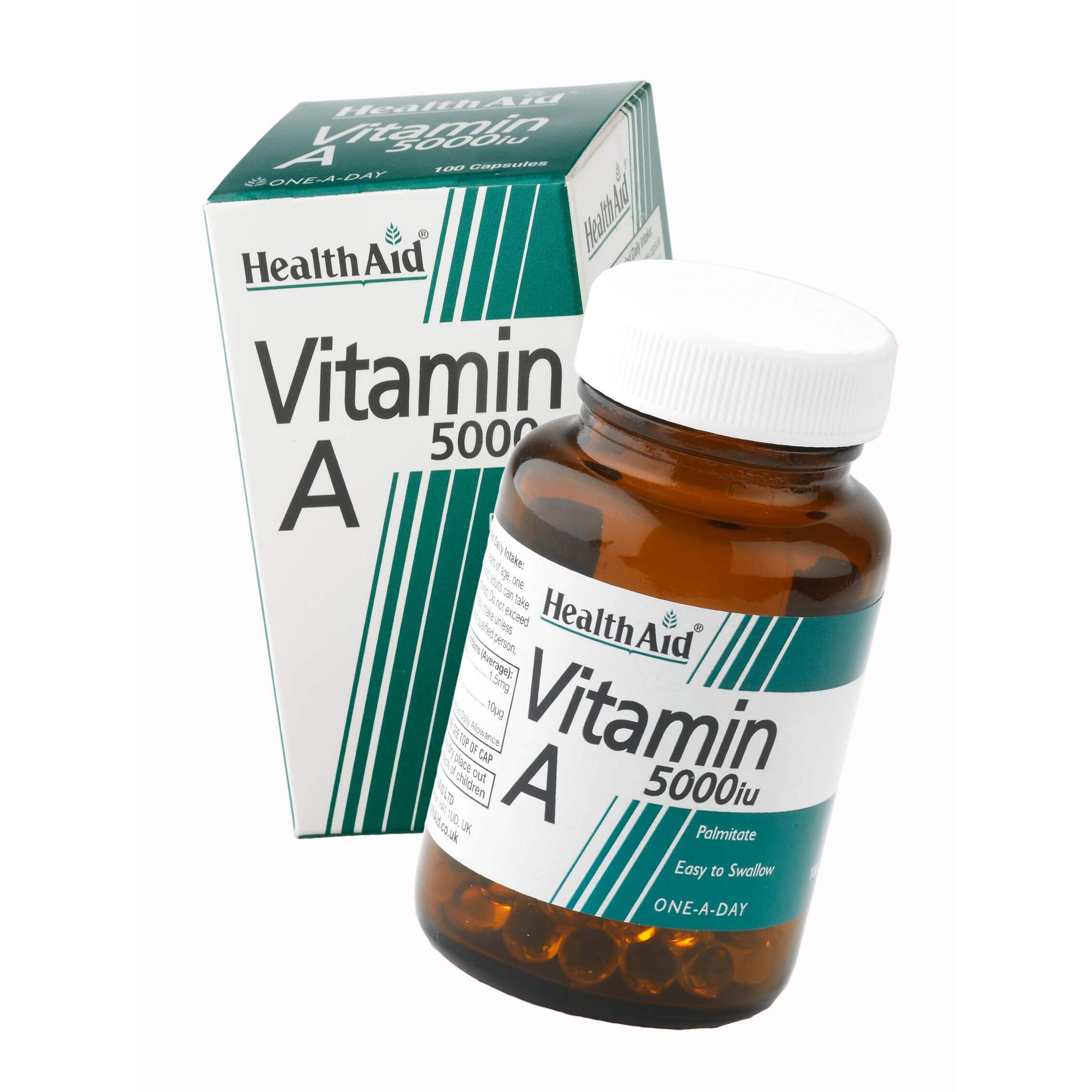 Health Aid Vitamin A (Palmitate) 5000 i.u Βοηθά Στη Δημιουργία Δυνατής Κυτταρικής Μεμβράνης 100 Κάψουλες