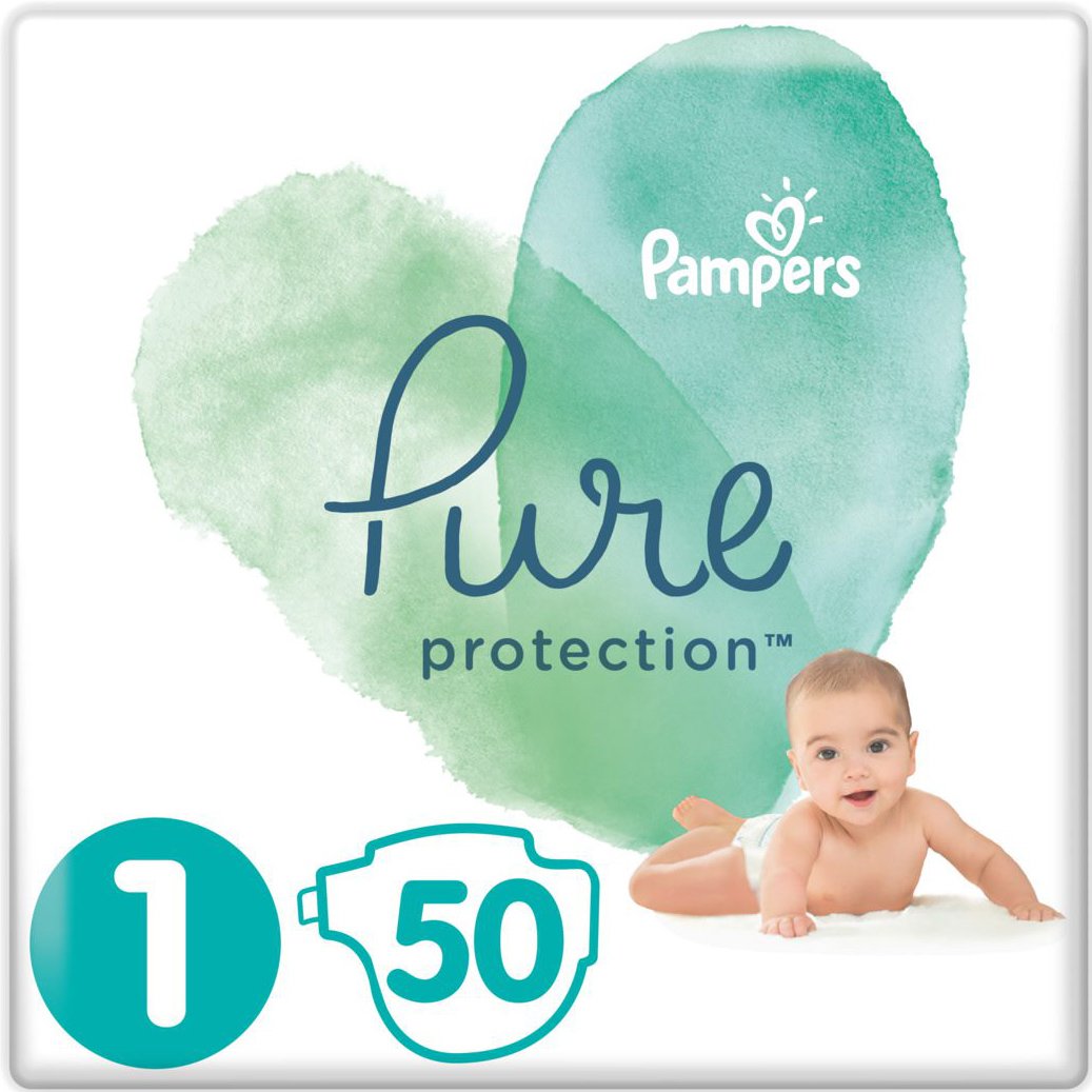 Pampers Pure Protection No1 (2-5kg) 50 πάνες