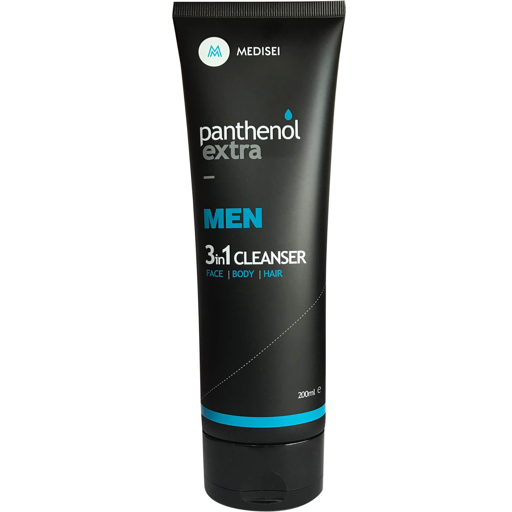 Medisei Panthenol Extra Men 3 in 1 Cleanser Ανδρικό Αφρόλουτρο, Σαμπουάν & Καθαριστικό Προσώπου 200ml