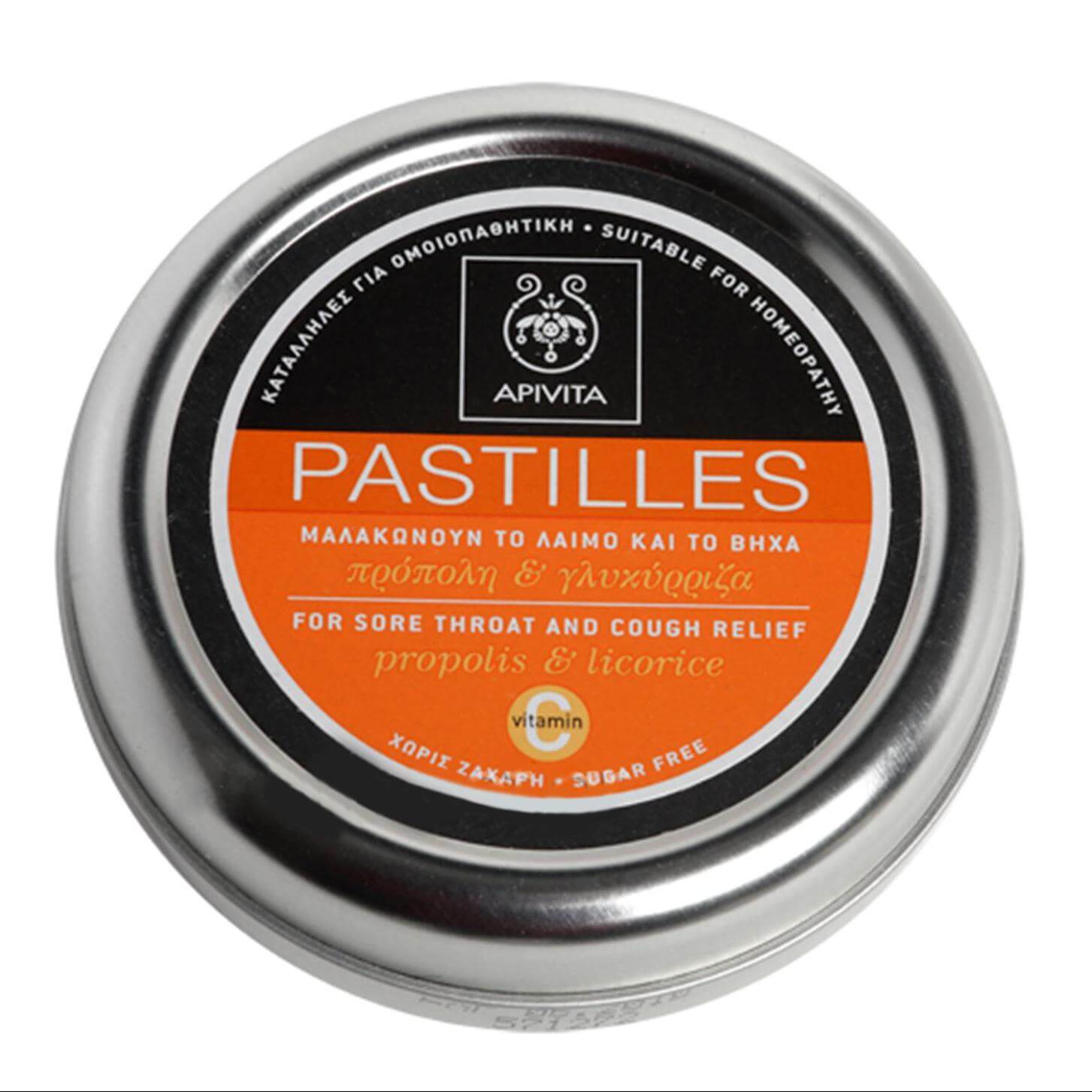 Apivita Pastilles Παστίλιες Για Τον Πονεμένο Λαιμό Και Το Βήχα Με Γλυκόριζα & Πρόπολη 45g