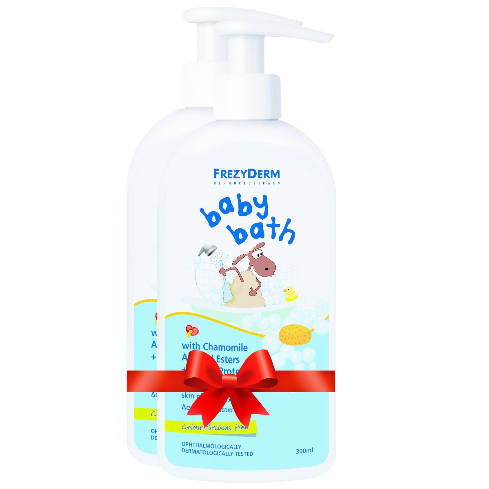 Frezyderm Frezyderm Πακέτο Προσφοράς Baby Bath Βρεφικό Αφρόλουτρο με Χαμομήλι, Εστέρες Αμυγδάλου & Πρωτείνες Σιταριού 2x300ml