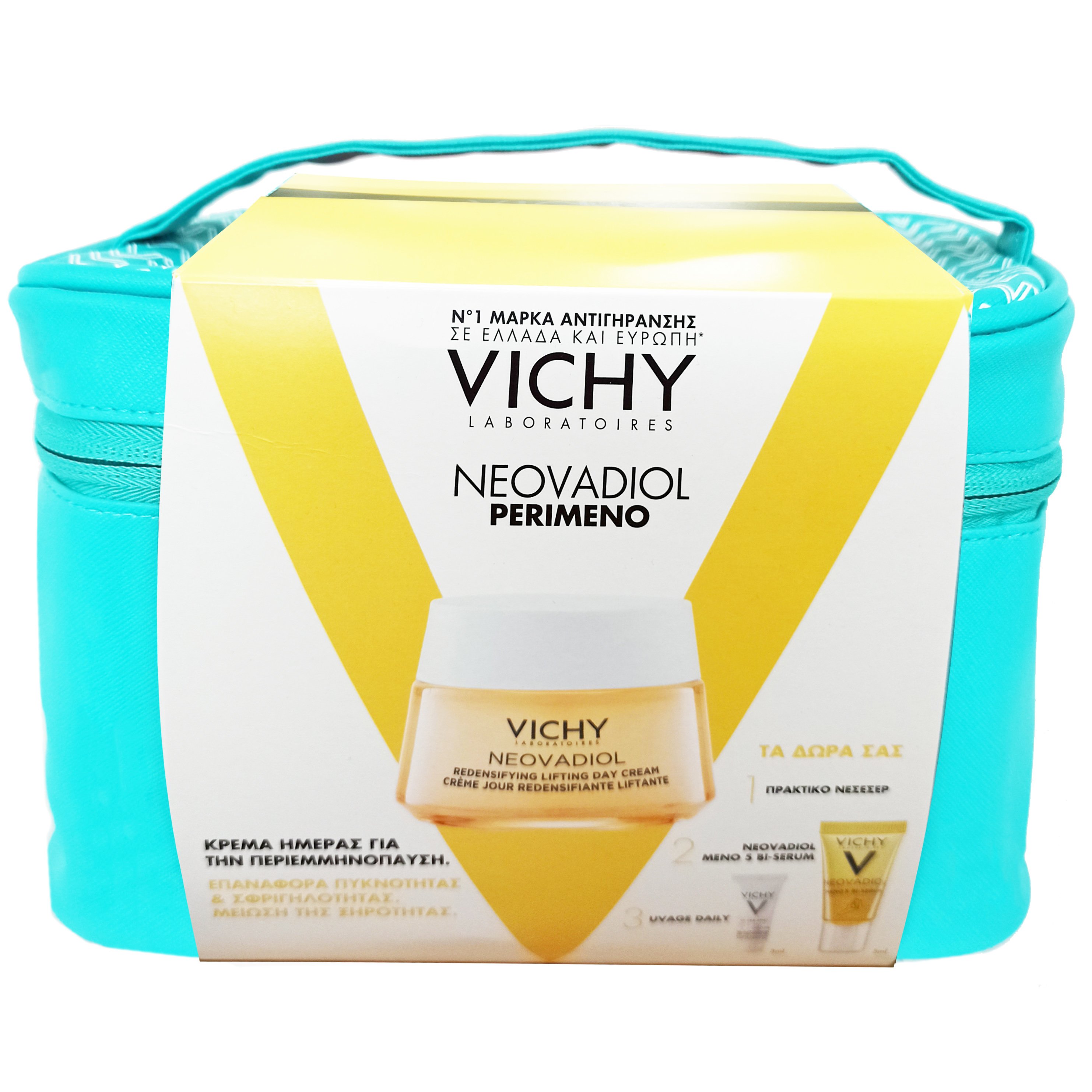 Vichy Promo Neovadiol Perimeno Redensifying Lifting Day Cream 50ml & Δώρο Meno 5 Bi-Serum 5ml & Capital Soleil UV- Age Spf50+ Daily 3ml & Νεσεσέρ