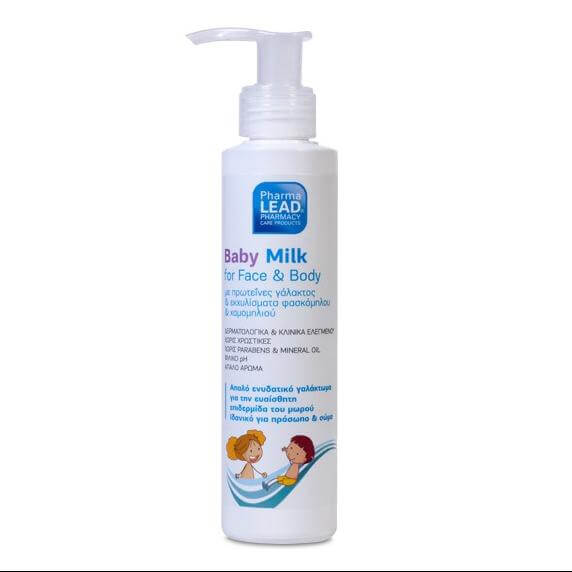 Pharmalead Baby Milk for Face & Body Απαλό Ενυδατικό Γαλάκτωμα για την Ευαίσθητη Επιδερμίδα του Μωρού, Πρόσωπο & Σώμα 150ml