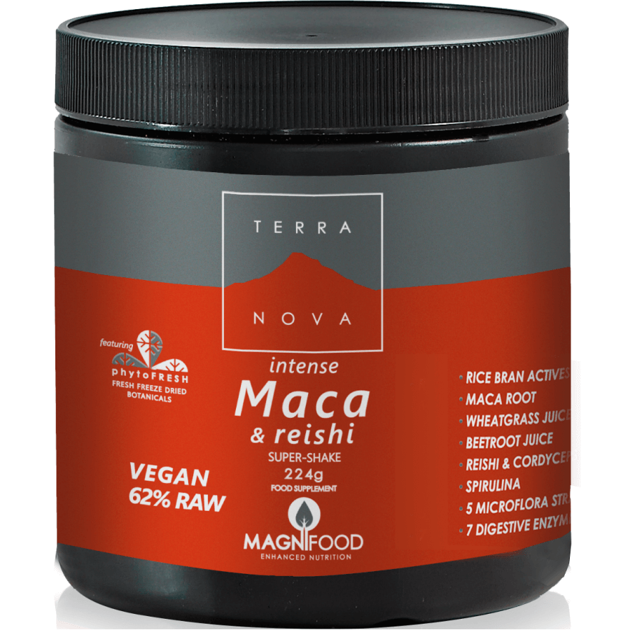 Terranova Maca & Reishi Super Shake Μείγμα Υπερτροφών Για Ενέργεια Και Τόνωση 224g