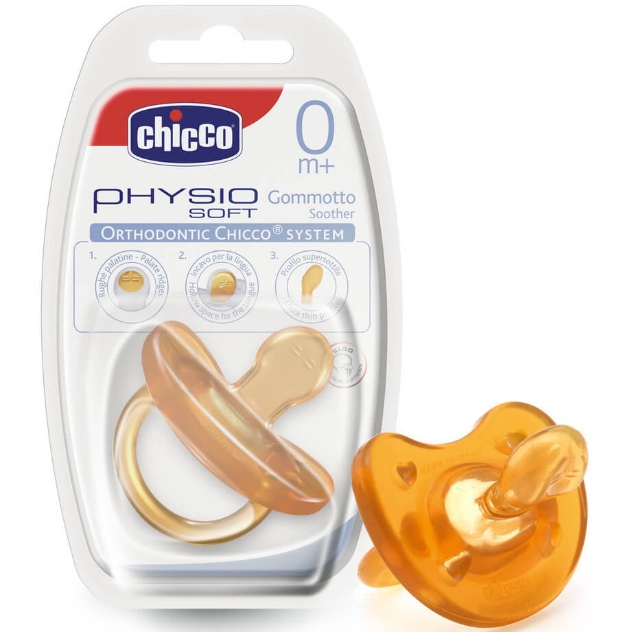 Chicco Physio Soft Πιπίλα, Όλο Καουτσούκ 0-6 Μηνών 1 Τεμάχιο
