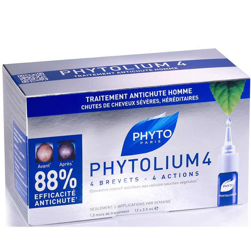 Phyto PHYTOLIUM 4 Εντατικό συμπύκνωμα κατά της τριχόπτωσης – Έντονη & κληρονομική τριχόπτωση Τριχόπτωση 12 fioles Χ 3,5 ml