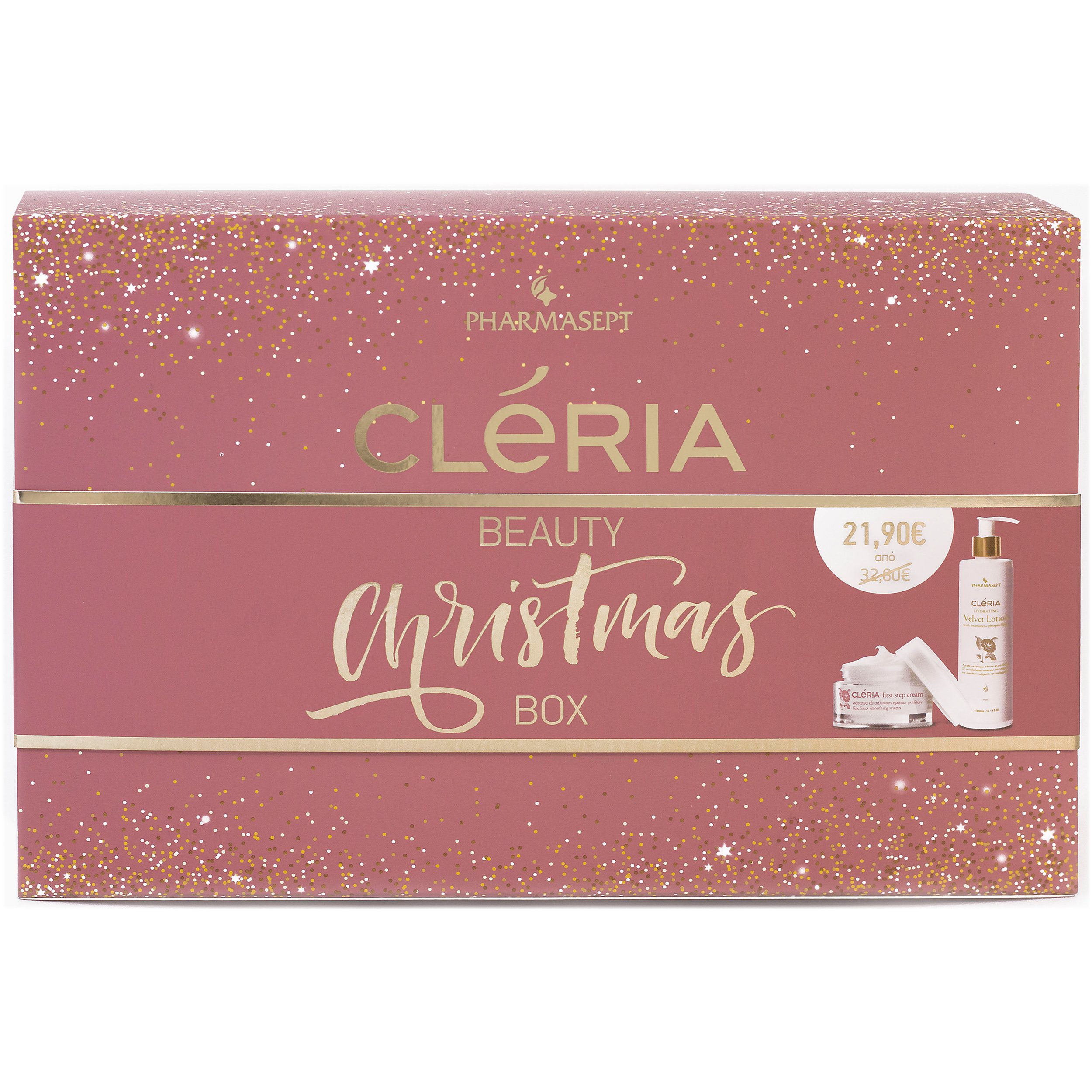 Pharmasept Cleria Beauty Christmas Box First Step Cream Αντιρυτιδική Κρέμα Δράσης 3 Επιπέδων 50ml &Hydrating Velvet Lotion 300ml