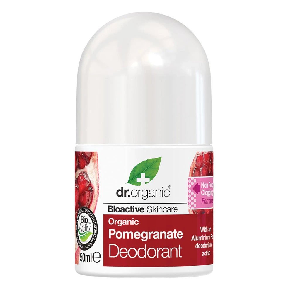 Dr Organic Virgin Pomegranate Roll on Deodorant Αποσμητικό σε Μορφή Roll με Βιολογικό Ρόδι 50ml