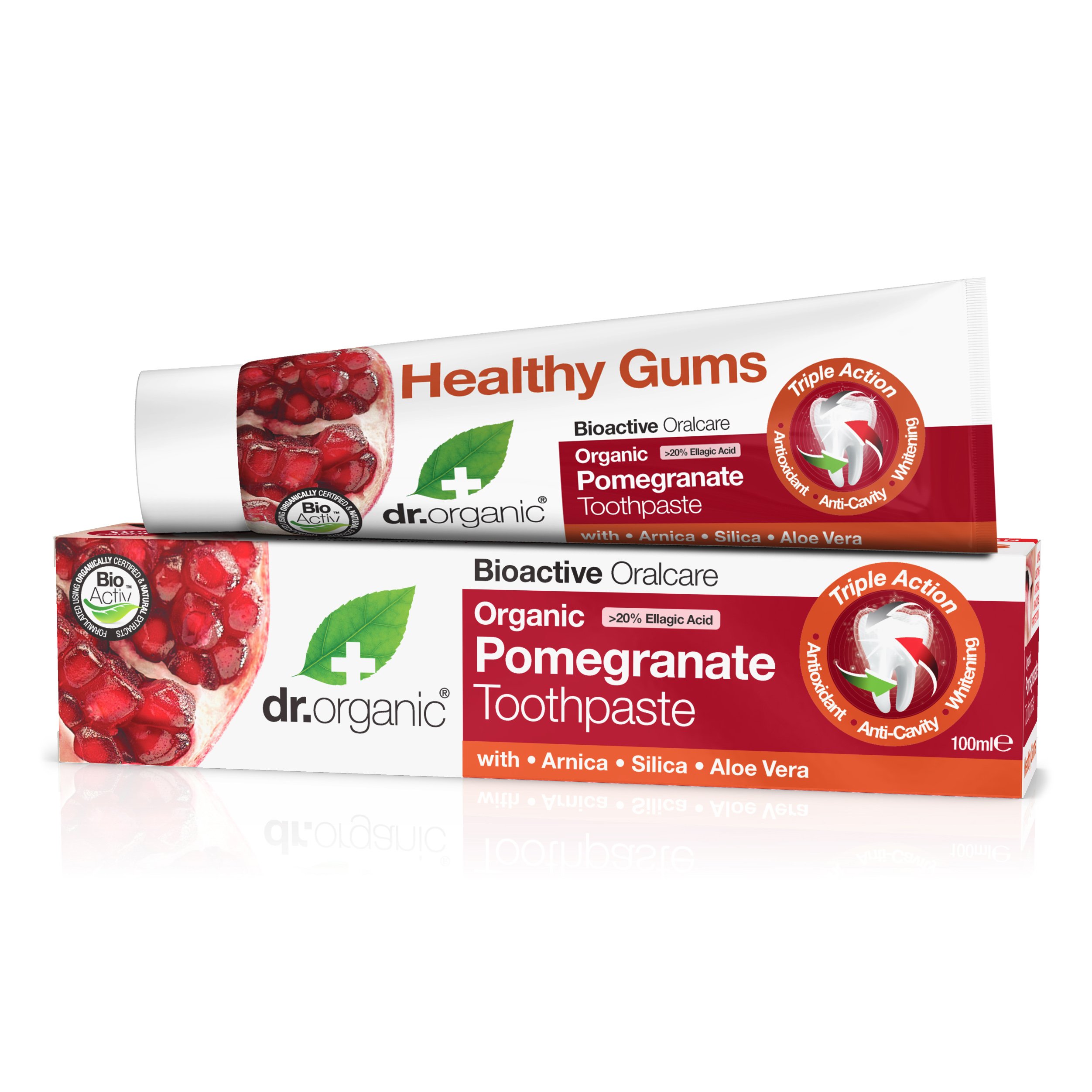 Dr Organic Organic Pomegranate Toothpaste Οδοντόκρεμα με Βιολογικό Ρόδι 100ml