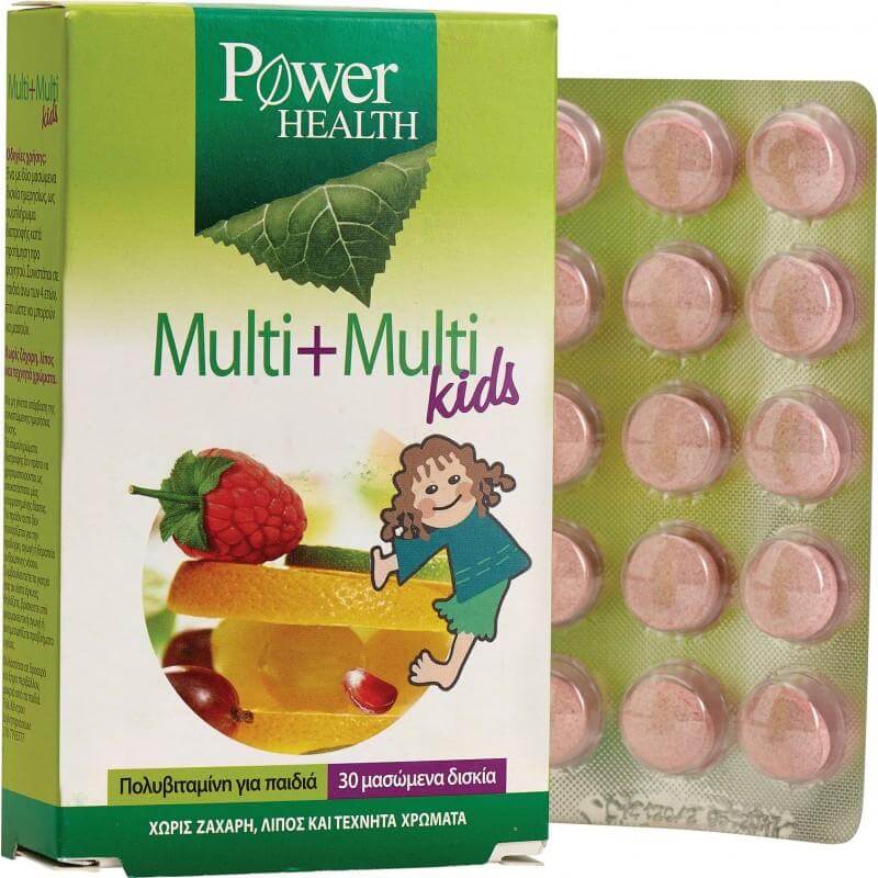 Power Health Multi+Multi Kids Παιδικό Πολυβιταμινούχο Συμπλήρωμα Διατροφής 30 Μασώμενα Δισκία