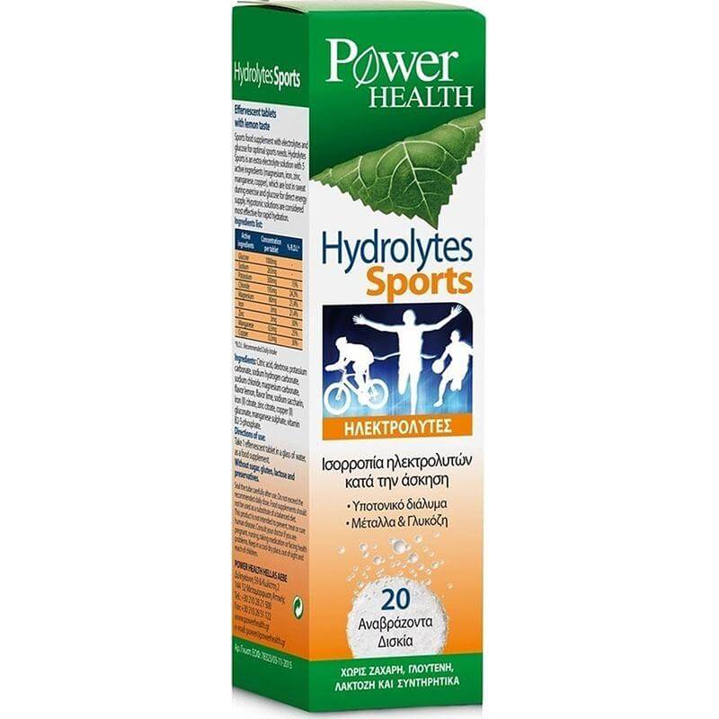 Power Health Hydrolytes Sports Αθλητικοί Ηλεκτρολύτες 20Αναβρ. Δισκία