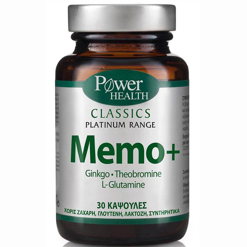 Power Health Platinum Memo+ Συμπλήρωμα Διατροφής για την Ενίσχυση της Μνήμης & της Πνευματικής Ενέργειας 30caps