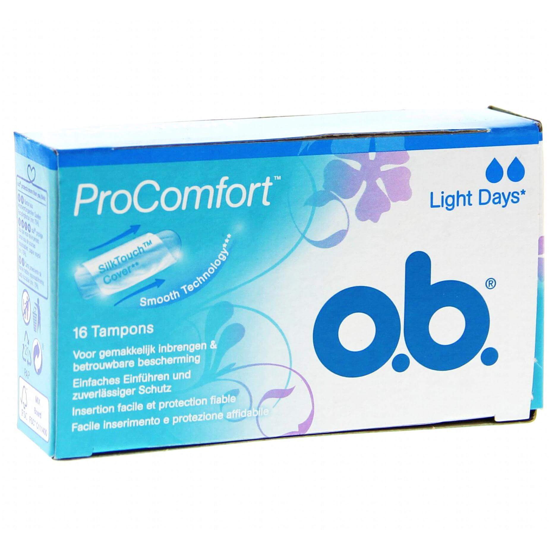 O.b. ProComfort Light Days Ταμπόν για τις Ημέρες με Μικρή Ροή 16 Τεμάχια