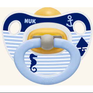 NUK Classic Happy Kids πιπίλα καουτσούκ με κρίκο, μεγέθη 1-3 – Μέγεθος 2 (6-18 μηνών)