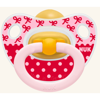 NUK Classic Happy Kids πιπίλα καουτσούκ με κρίκο, μεγέθη 1-3 – Μέγεθος 2 (6-18 μηνών)