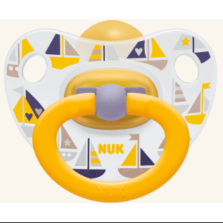 Nuk Classic Happy Kids καουτσούκ με κρίκο, μεγέθη 1-3 – Μέγεθος 2 (6-18 μηνών)