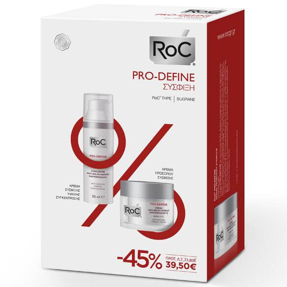 Roc Pro-Define Κρέμα Αντιγήρανσης Πλούσιας Υφής 50ml & Κρέμα Σύσφιξης 50ml Promo -45%