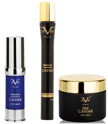Versace Promo Pack Caviar Eye Cream Αντιρυτιδική Κρέμα Ματιών 15ml & Κρέμα με Κολλαγόνο & Ρόδι 50ml & Premium Caviar Πόσιμο 15ml