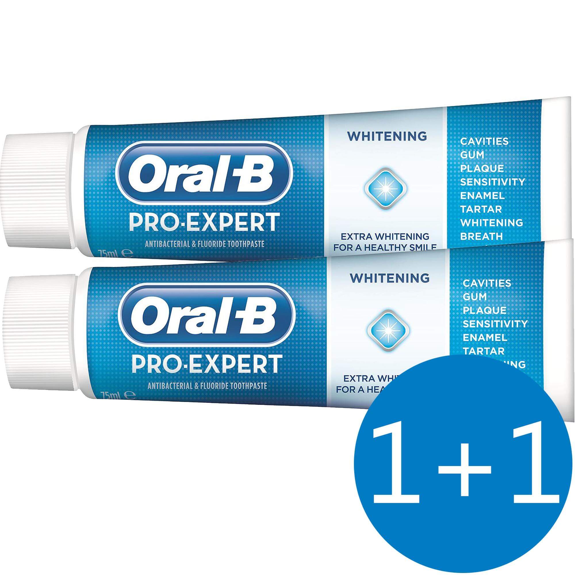 Oral B Πακέτο Προσφοράς Pro Expert Healty White Οδοντόκρεμα Έξτρα Λεύκανσης για Υγιές Χαμόγελο 75ml Προσφορά 1+1 Δώρο