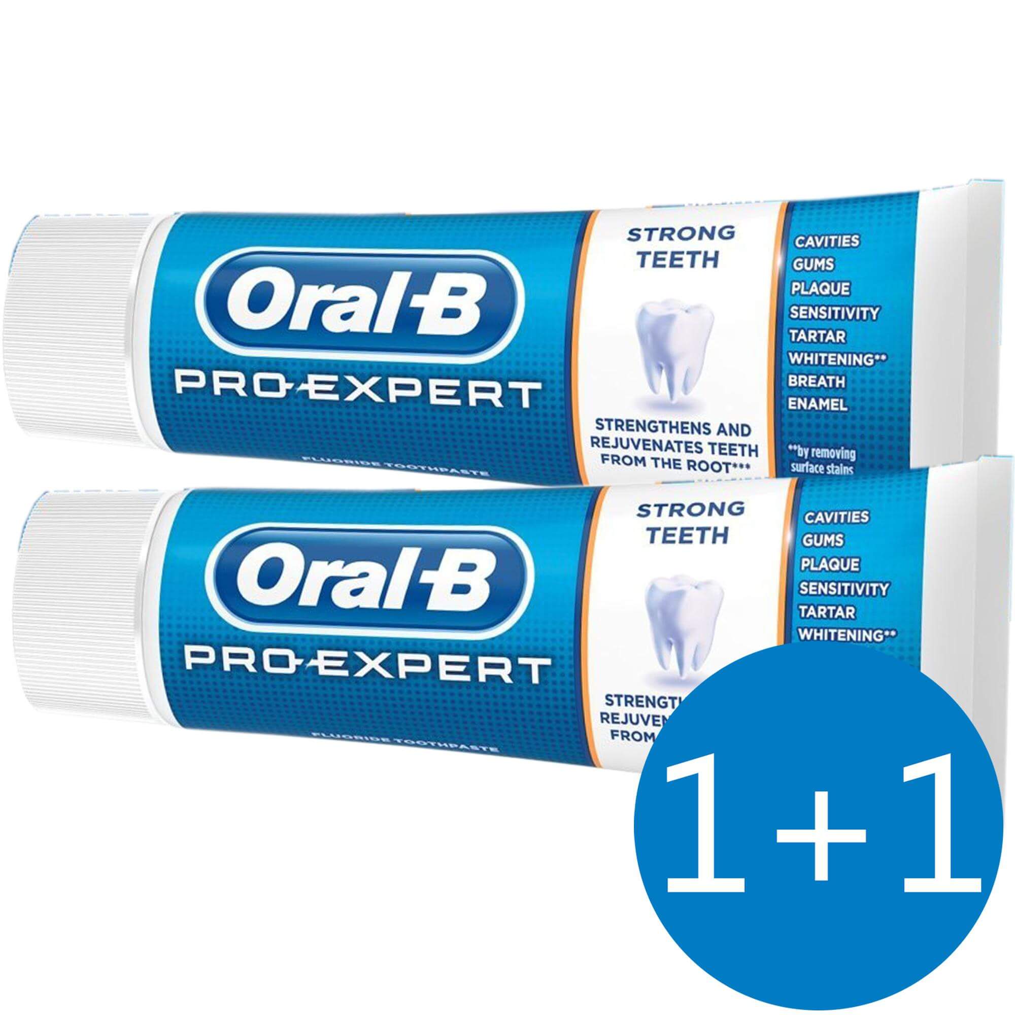 Oral-B Πακέτο Προσφοράς Pro Expert Strong Teeth Toothpaste Για Δυνατά Δόντια 75ml Προσφορά 1+1 Δώρο