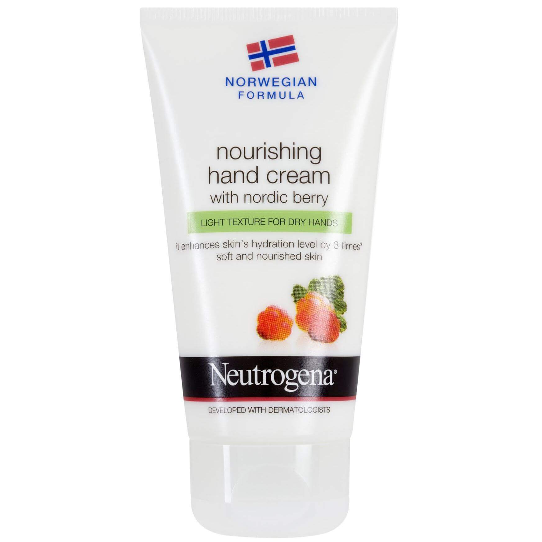 Neutrogena Hand Cream With Nordic Berry Υπερ-Ενυδατική Κρέμα Χεριών με Nordic Berry και Ελαφριά Υφή Προσφορά -20% 75ml