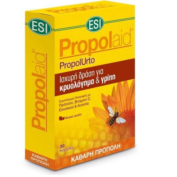 Esi Propolaid PropolUrto Για Την Άμεση Καταπολέμηση Των Συμπτωμάτων Του Κρυολογήματος 30tabs